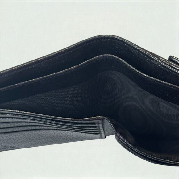 Vintage 90s GUCCI Black Wallet Unisex Double Snap Bifold GG Canvas & Leather COA - Picture 13 of 16